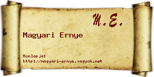 Magyari Ernye névjegykártya